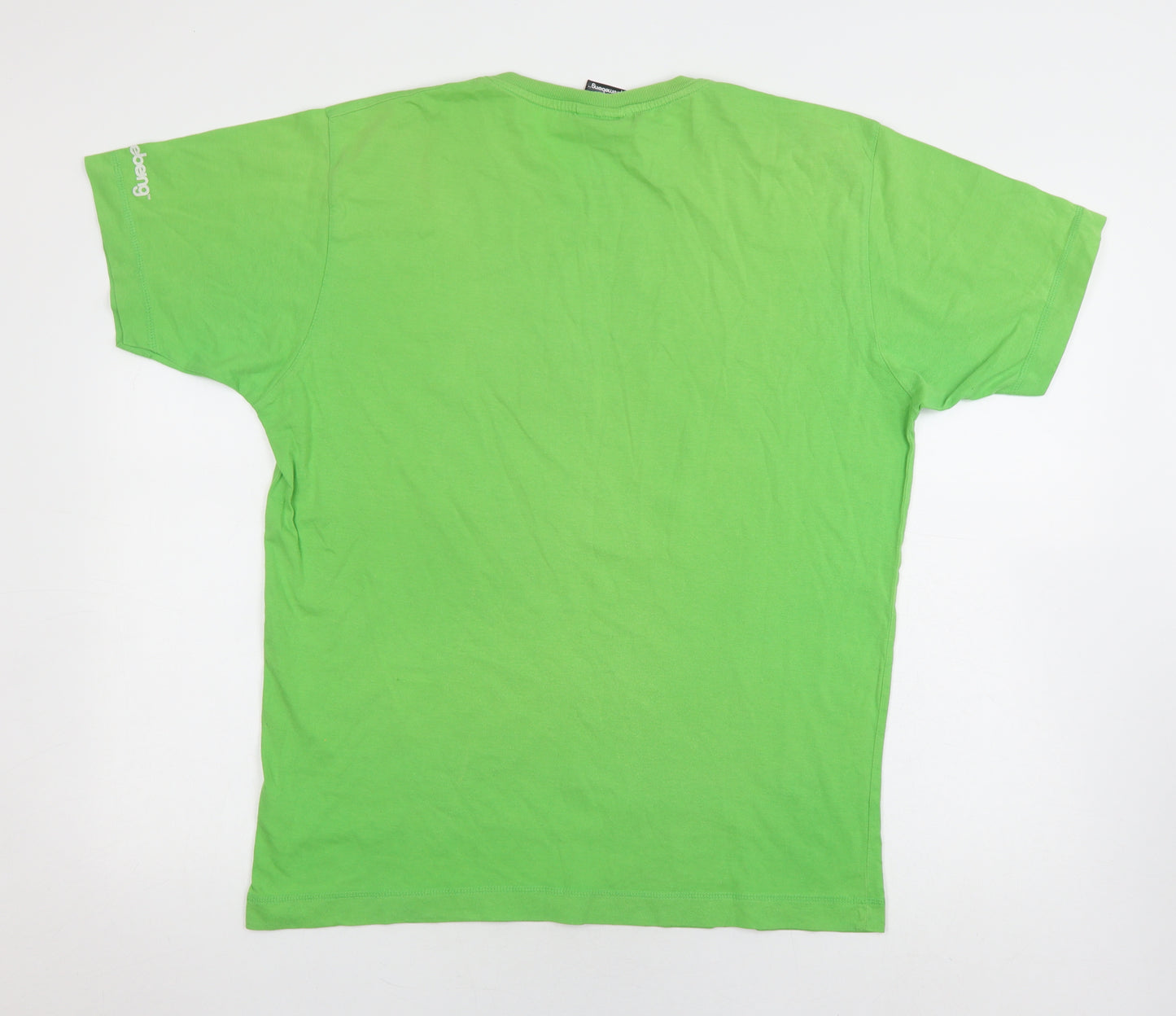 Supremebeing Men's Green Graphic Print T-Shirt L