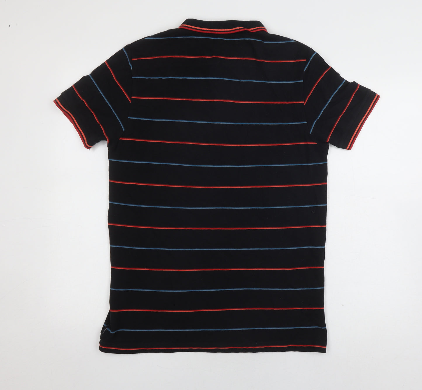 French Connection Men's Black Striped Polo Shirt M