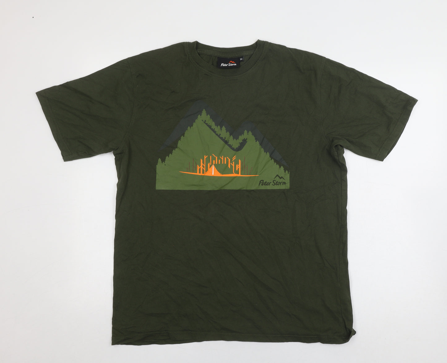 Peter Storm Men's Green Graphic Print T-Shirt Size M