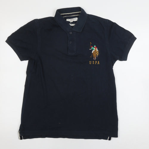 U.S. Polo Assn. Men's Black Cotton Polo Shirt S