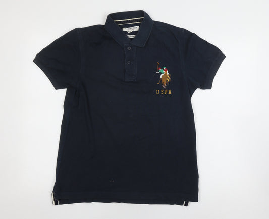 U.S. Polo Assn. Men's Black Cotton Polo Shirt S