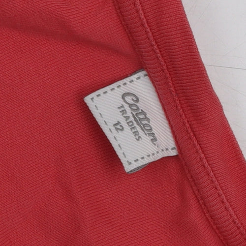 Cotton Traders Women's Red Basic T-Shirt Size 12