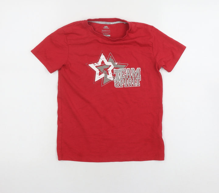 Trespass Boys Red T-Shirt 7-8 Years - Graphic Quick Dry Top