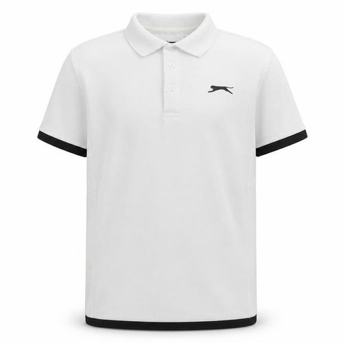 Slazenger Boys White Polo Shirt, Age 11-12, Logo Accent