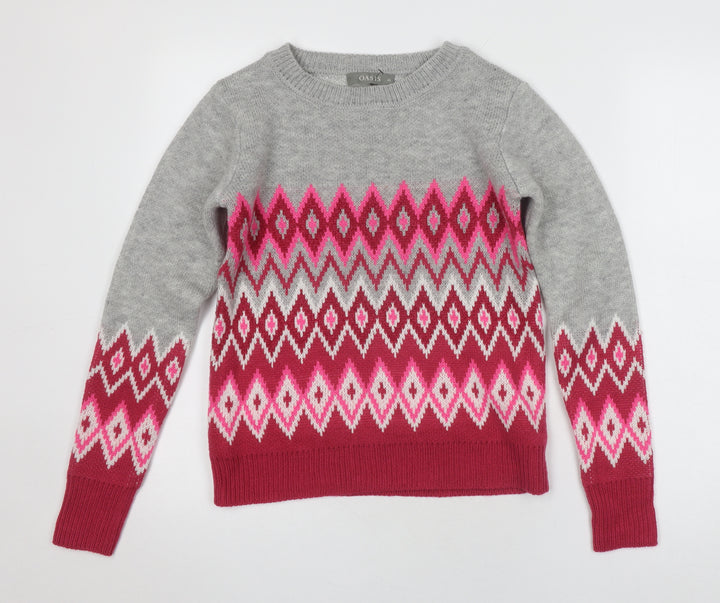 Oasis Women's Multicoloured XS Geometric Pullover Jumper