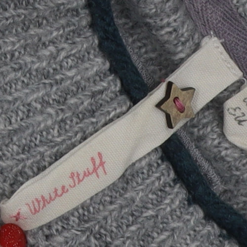 White Stuff Women's Grey Heart Jumper UK 10