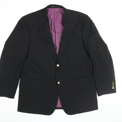 GreenwoodsElite Men's Black Blazer 42S Formal Single-Breasted