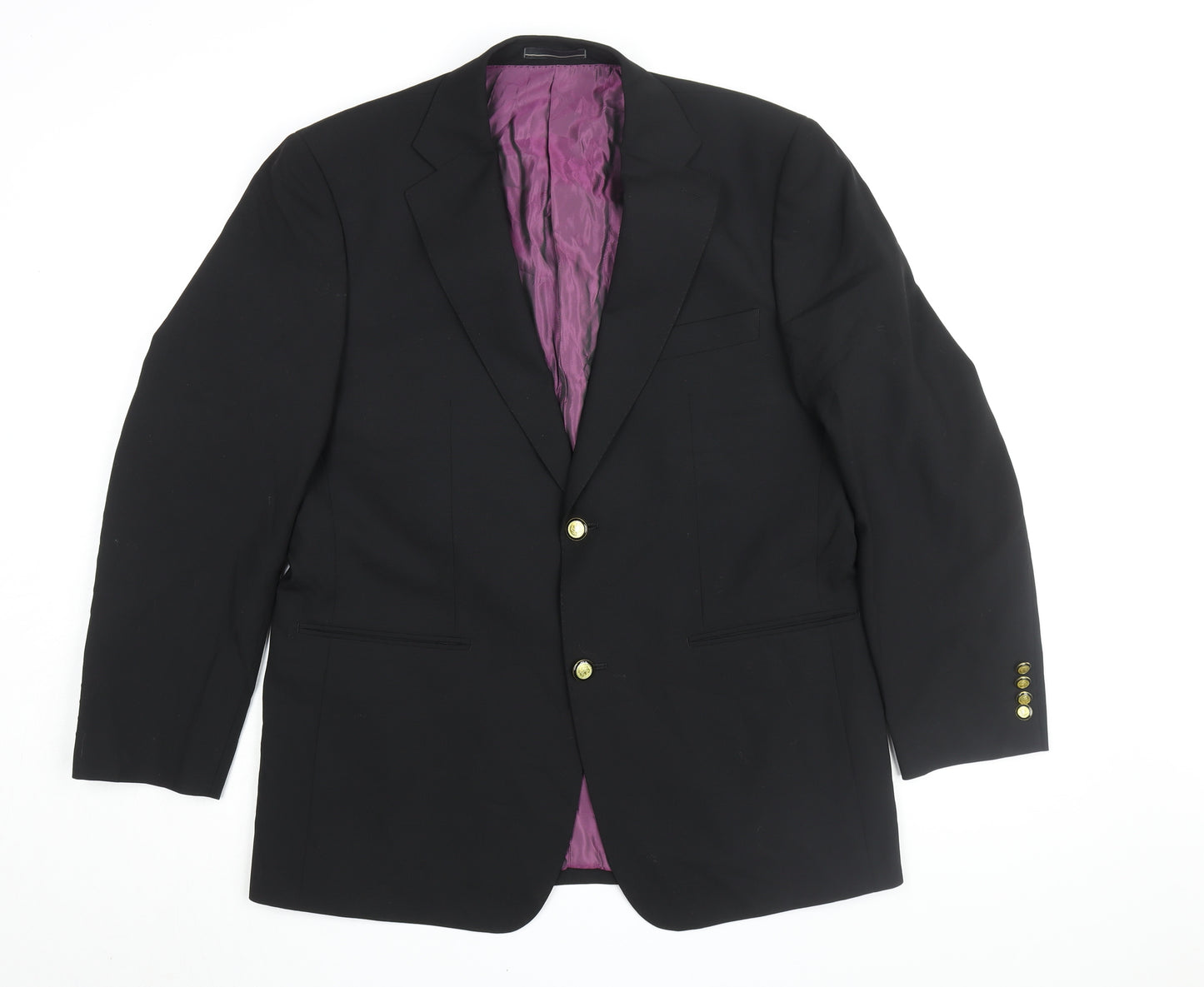 GreenwoodsElite Men's Black Blazer 42S Formal Single-Breasted