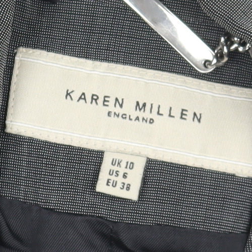 Karen Millen Women's Grey Check Blazer, Size 10, Business Casual