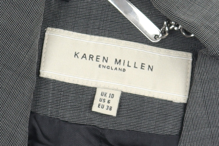 Karen Millen Women's Grey Check Blazer, Size 10, Business Casual