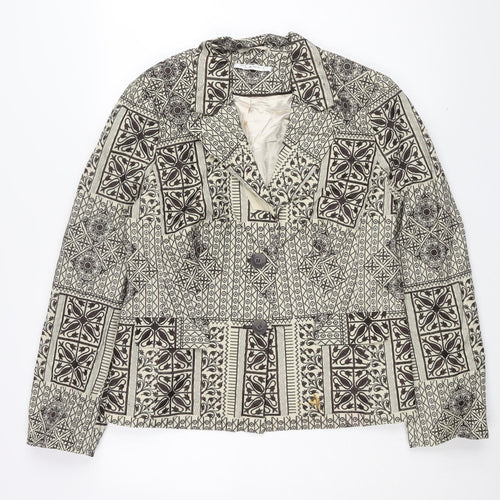 Planet Women's Geometric Linen Jacket Size 16