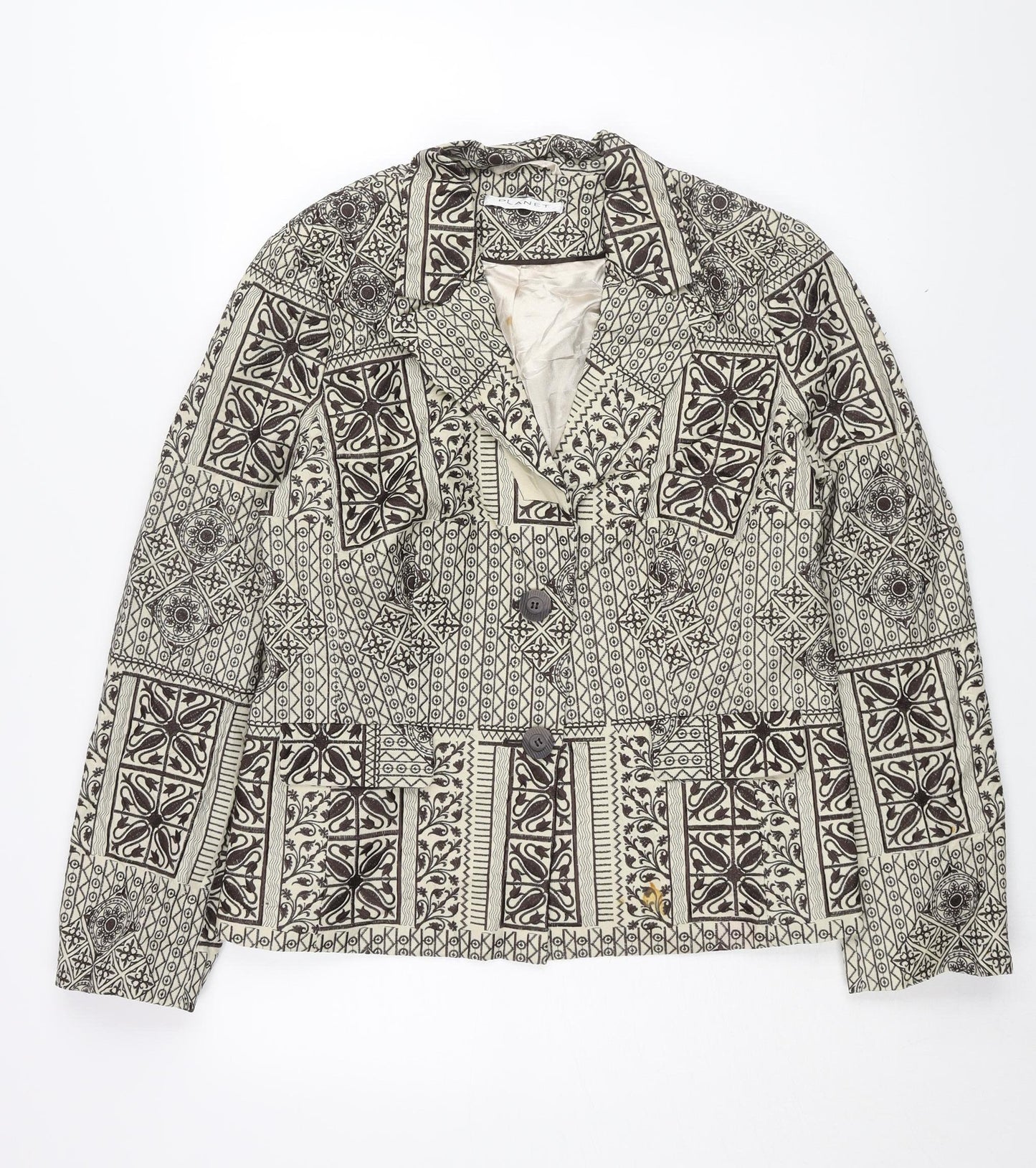 Planet Women's Geometric Linen Jacket Size 16