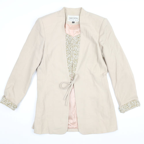 Albert Nipon Women’s Beige Blazer Size 12 Formal Classic