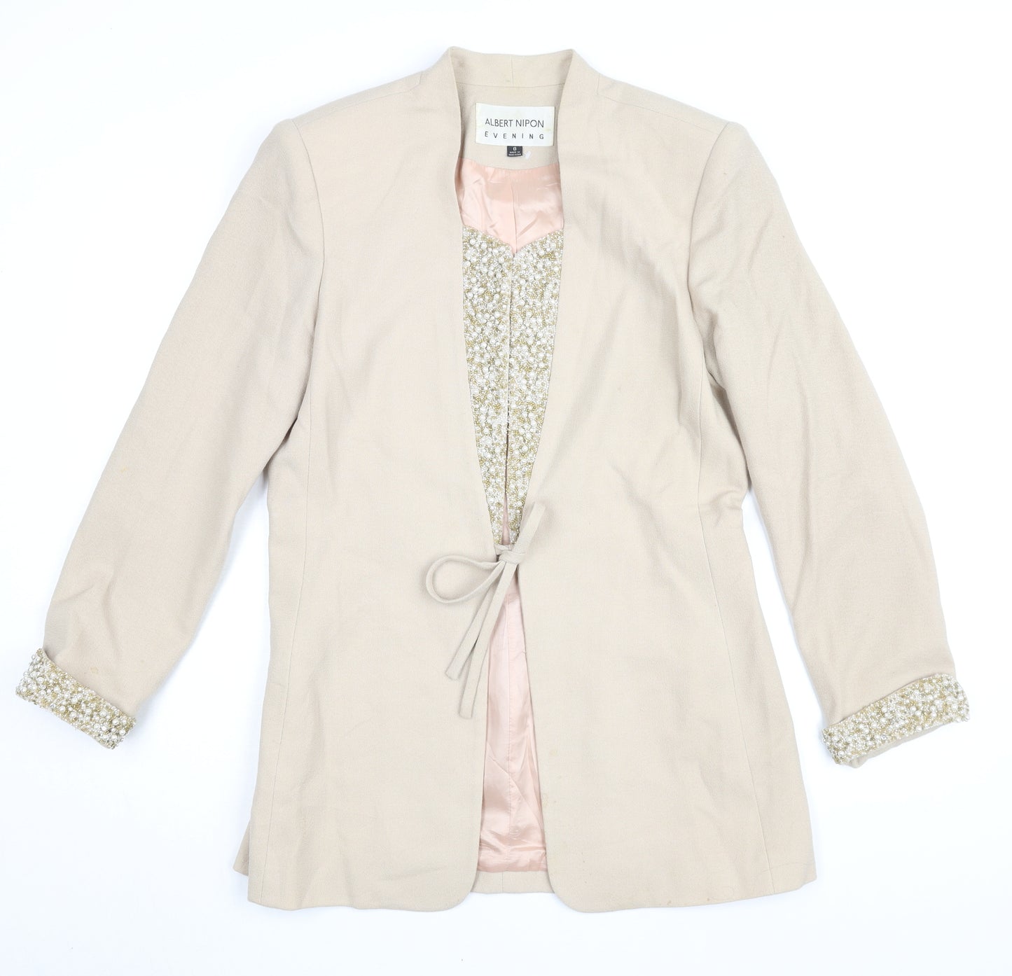 Albert Nipon Women’s Beige Blazer Size 12 Formal Classic