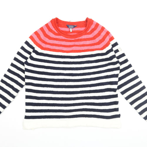 Joules Women's Multicoloured Striped Pullover Jumper Size 12