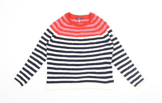 Joules Women's Multicoloured Striped Pullover Jumper Size 12