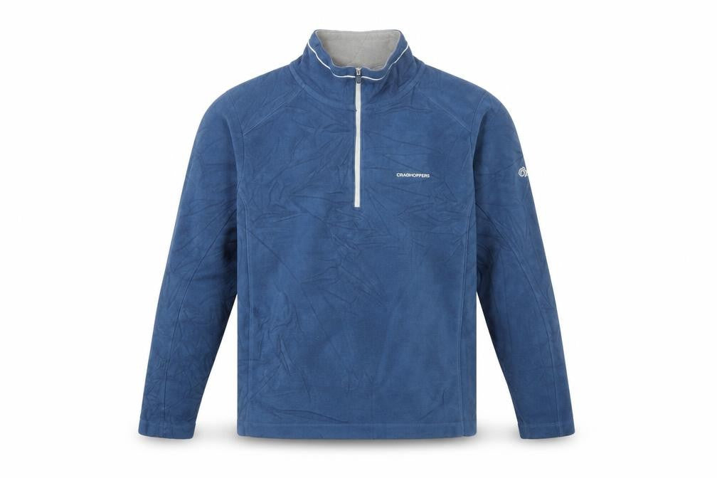 Front view of Craghoppers Men's Blue 1/2 Zip Fleece Sweatshirt, size S
