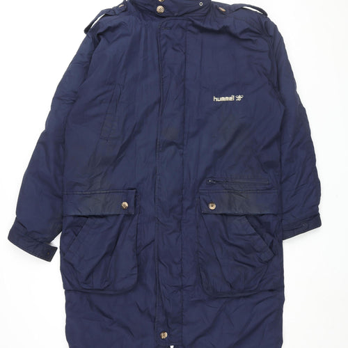 Hummel Men's Blue Parka Coat, M, Full Zip, Winter Lined