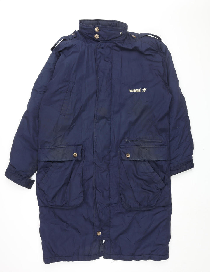 Hummel Men's Blue Parka Coat, M, Full Zip, Winter Lined