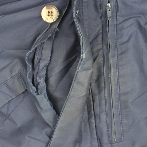 Hummel Men's Blue Parka Coat, M, Full Zip, Winter Lined