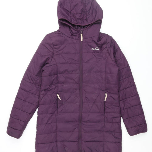 Peter Storm Women's Purple Puffer Jacket, Size 4, Hooded