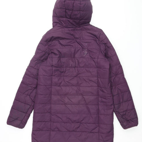 Peter Storm Women's Purple Puffer Jacket, Size 4, Hooded