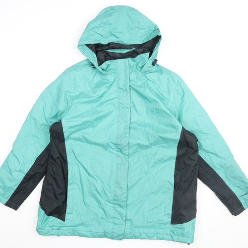 Bm Women's Green Size 18 Regular Fit Rain Coat