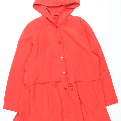 Richards Women's Red Hooded Mid-Length Coat Size 12