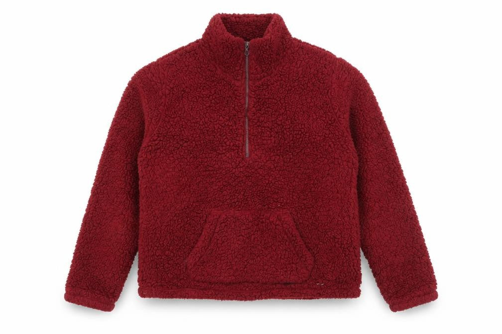 Front view of Hollister Women's Red Pullover Fleece Sweatshirt L
