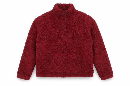 Front view of Hollister Women's Red Pullover Fleece Sweatshirt L
