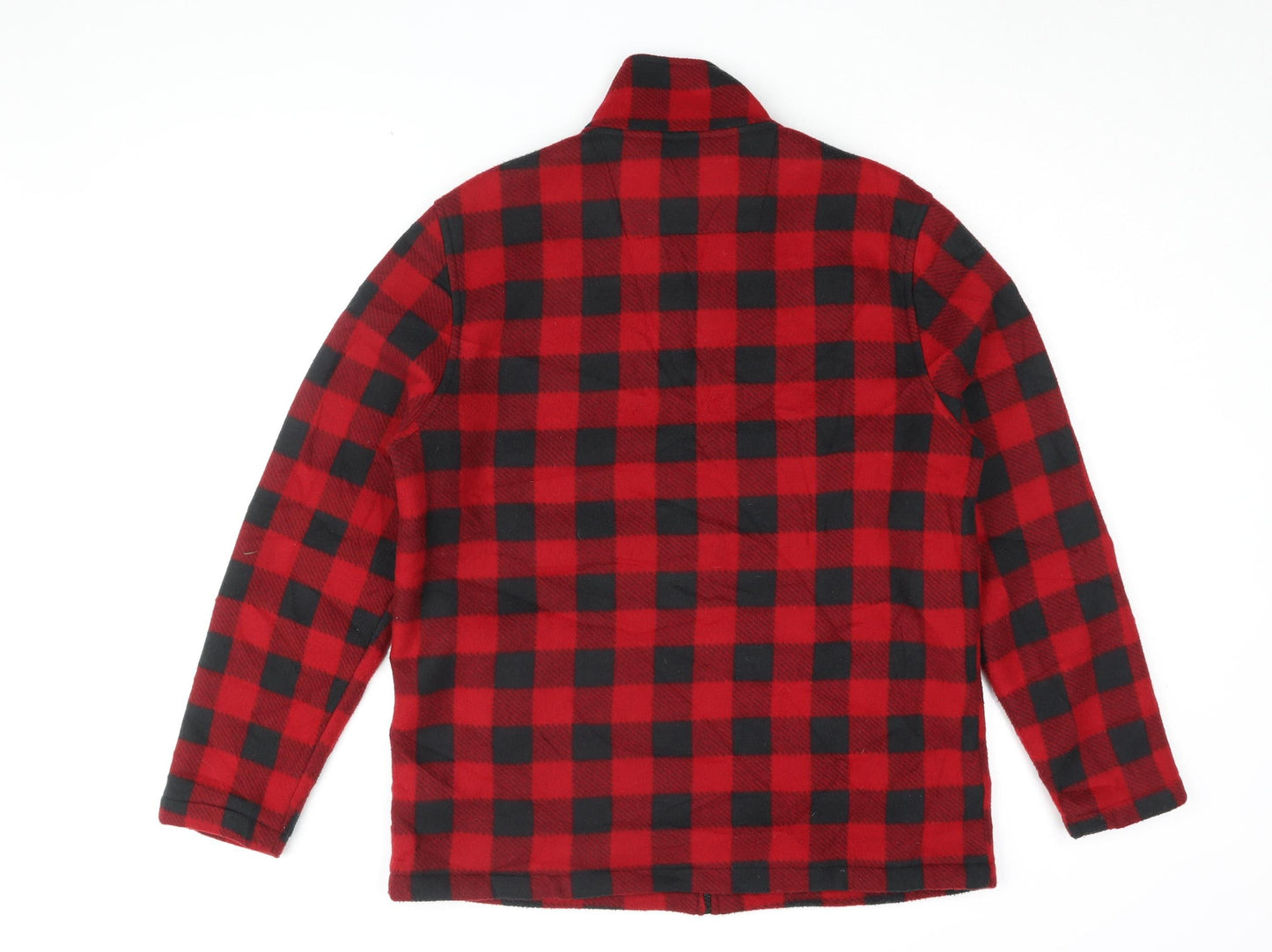 Club Room Men's Red Check Full Zip Sweatshirt M