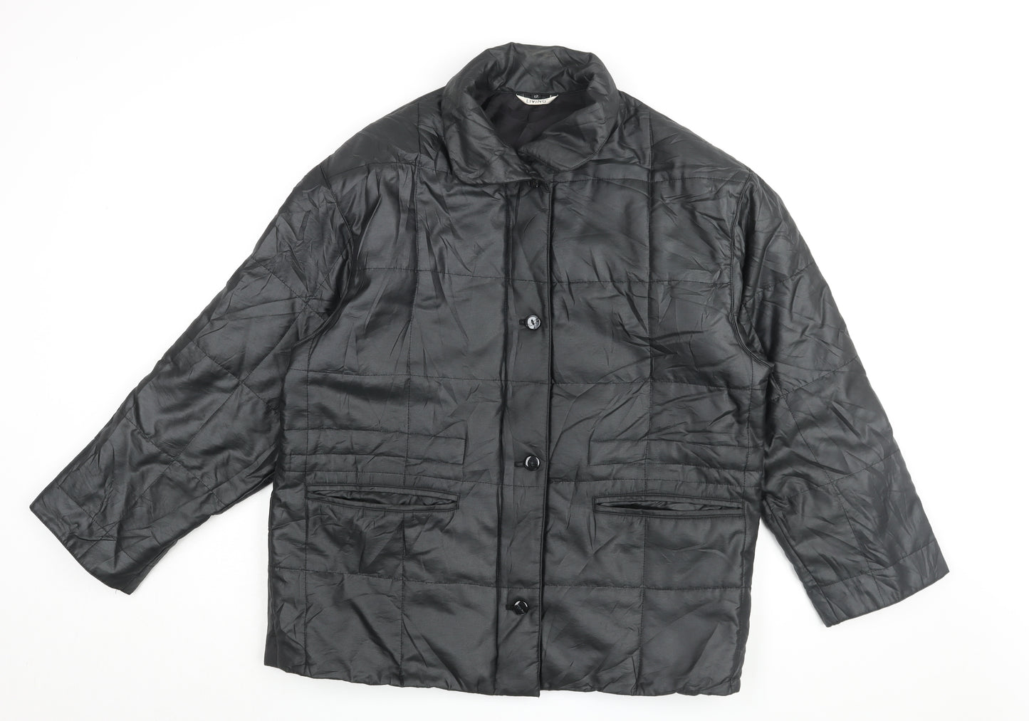 Living Women's Black Quilted Jacket Size 12