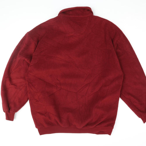 Pegasus Men's Red Henley Sweatshirt - L, Collared, Buttons