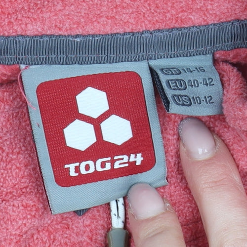 TOG 24 Women's Red Fleece Zip Sweatshirt Size 14-16