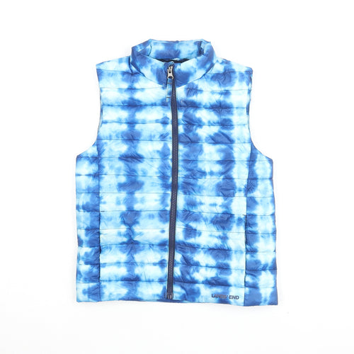 Lands' End Boys Blue Tie Dye Sleeveless Puffer Jacket - Size 8