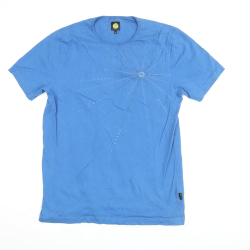 Pretty Green Men's Blue Graphic M T-Shirt Cotton