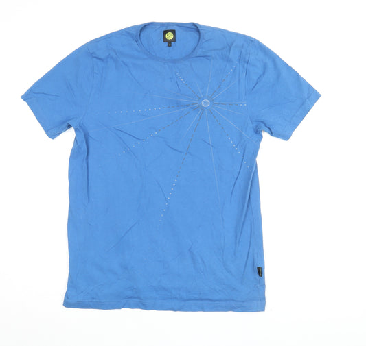 Pretty Green Men's Blue Graphic M T-Shirt Cotton