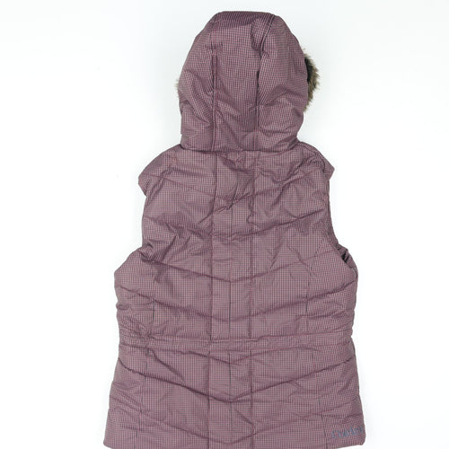 Caldene Women's Purple Check Sleeveless Puffer Waistcoat