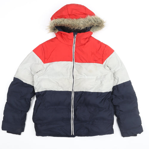Next Boys Red Colourblock Puffer Jacket 12 Years