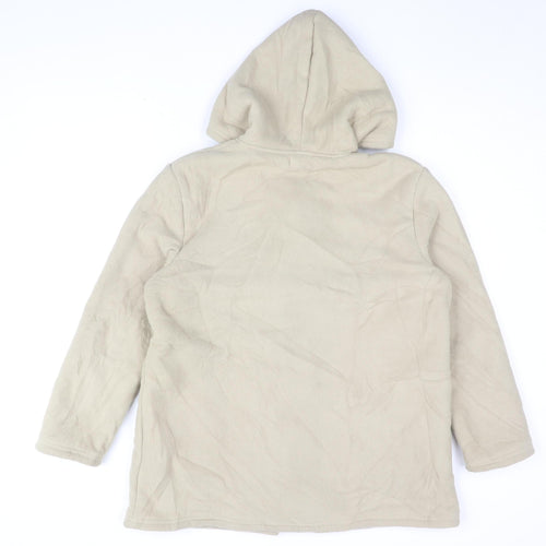 Damart Women's Beige Toggle Hooded Coat Size 14