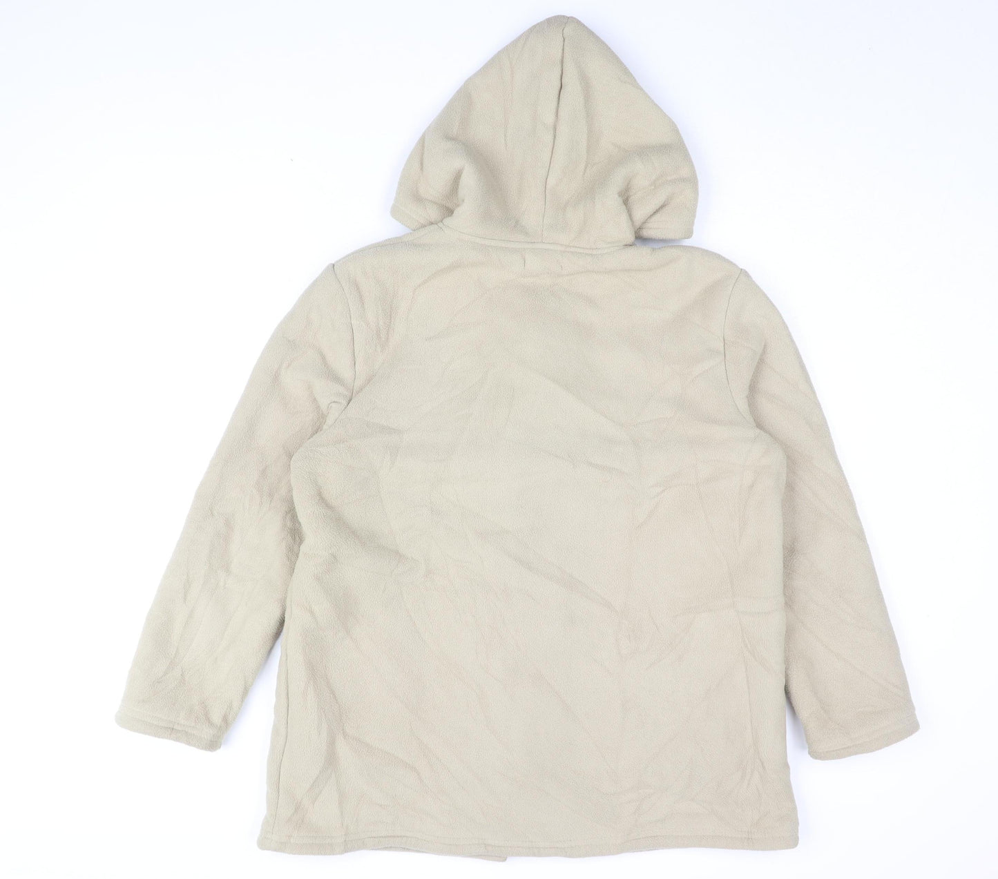 Damart Women's Beige Toggle Hooded Coat Size 14