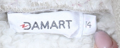 Damart Women's Beige Toggle Hooded Coat Size 14