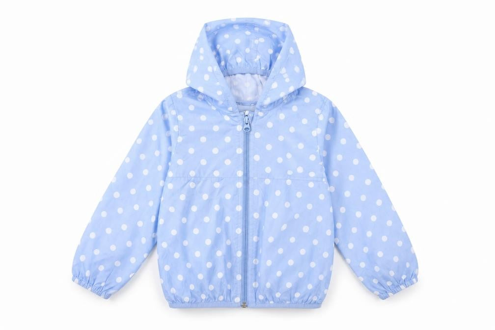 Benetton Girls Blue Polka Dot Windbreaker Jacket 3-4 Years