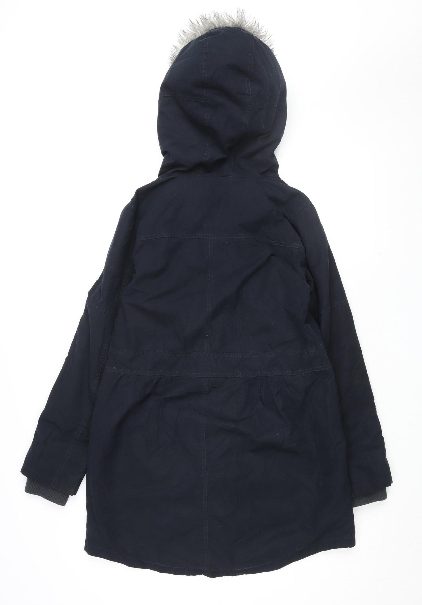 Oasis Women's Black Parka with Fur Trim XS