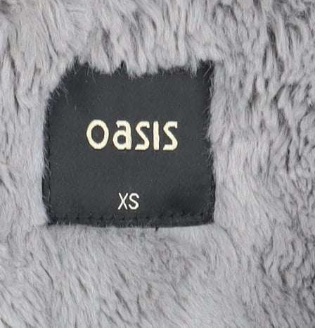 Oasis Women's Black Parka with Fur Trim XS