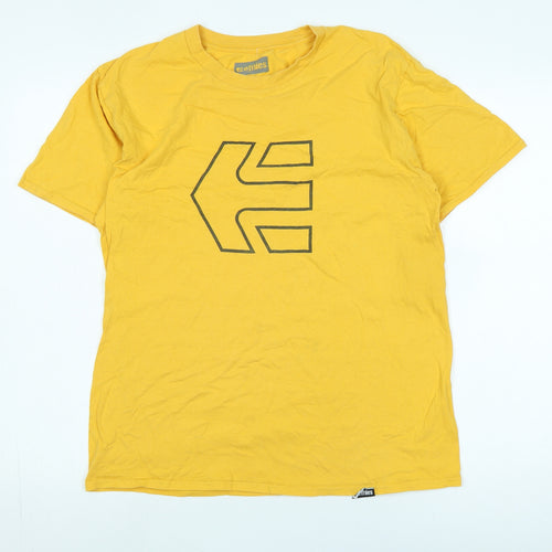 Etnies Men's Yellow Graphic T-Shirt Size M