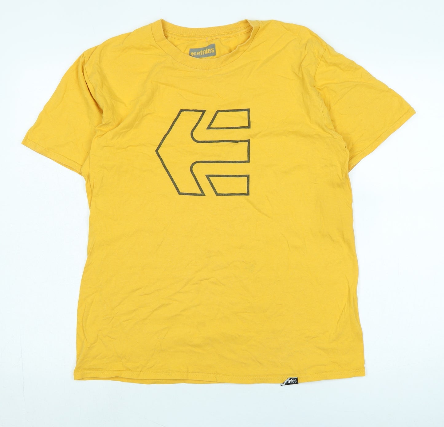 Etnies Men's Yellow Graphic T-Shirt Size M