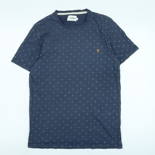 Farah Men's Blue Polka Dot T-Shirt M