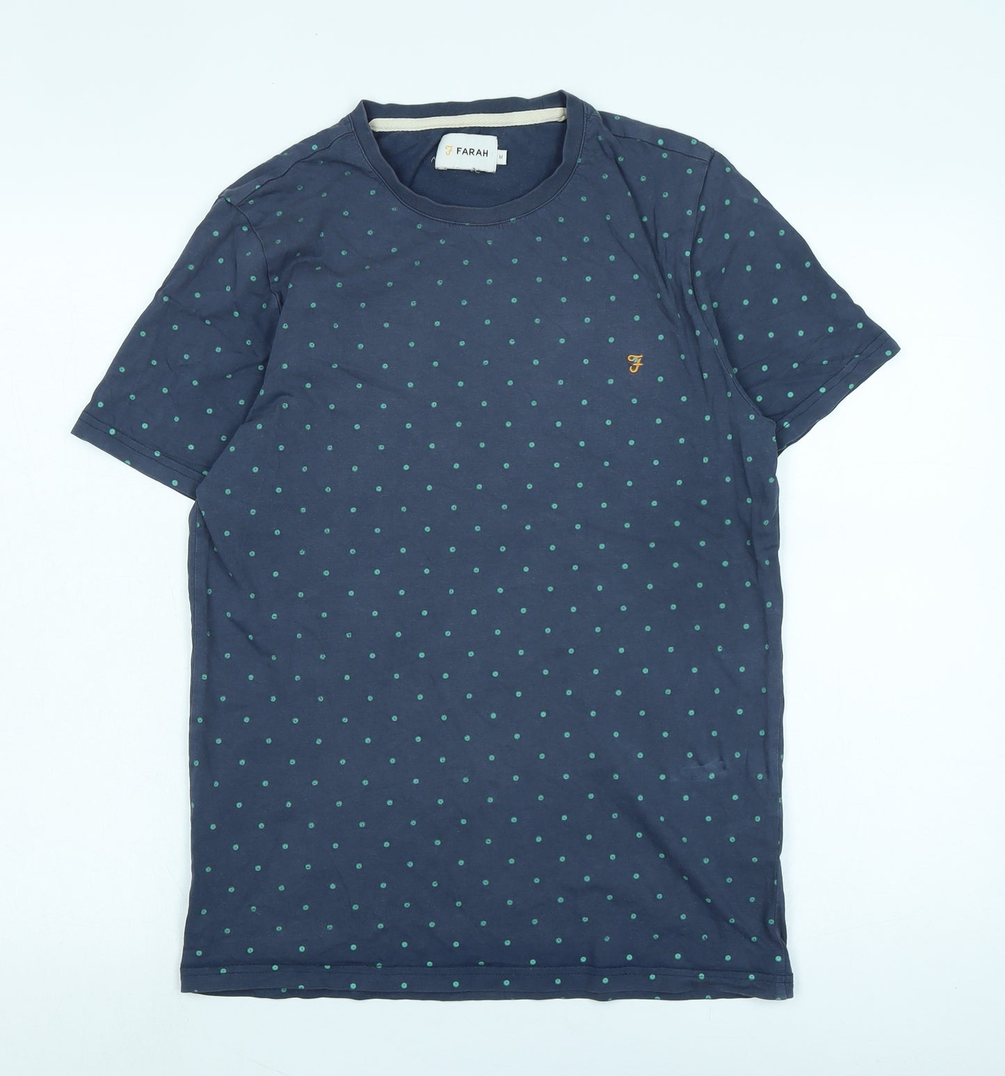 Farah Men's Blue Polka Dot T-Shirt M