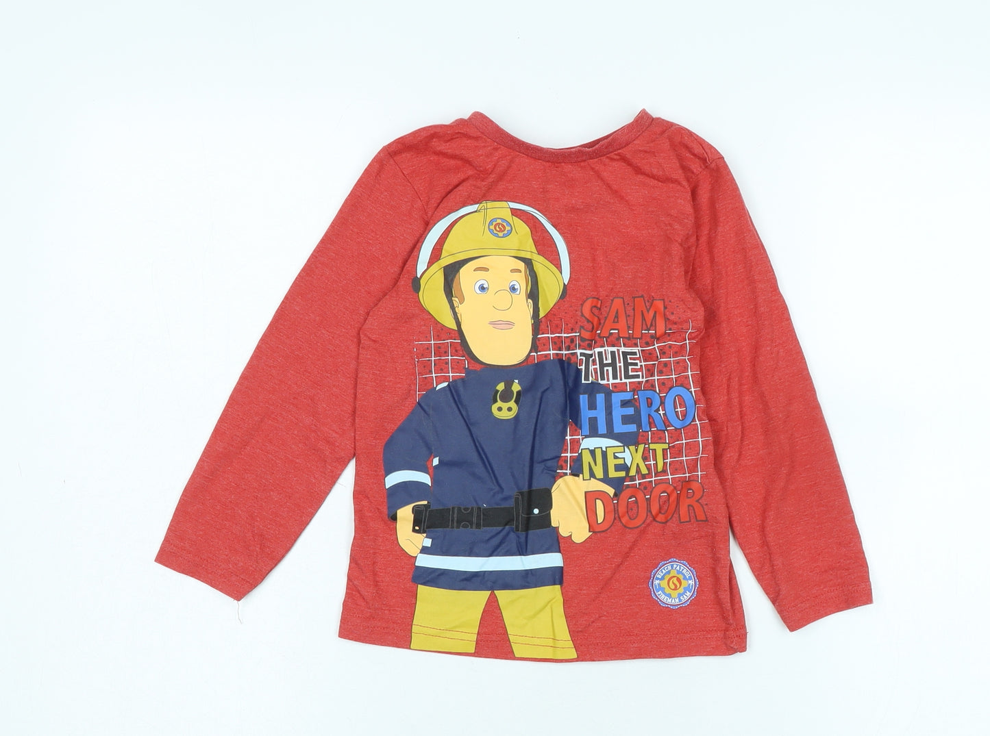 George Boys Red Fireman Sam Long Sleeve T-Shirt 4-5 Years